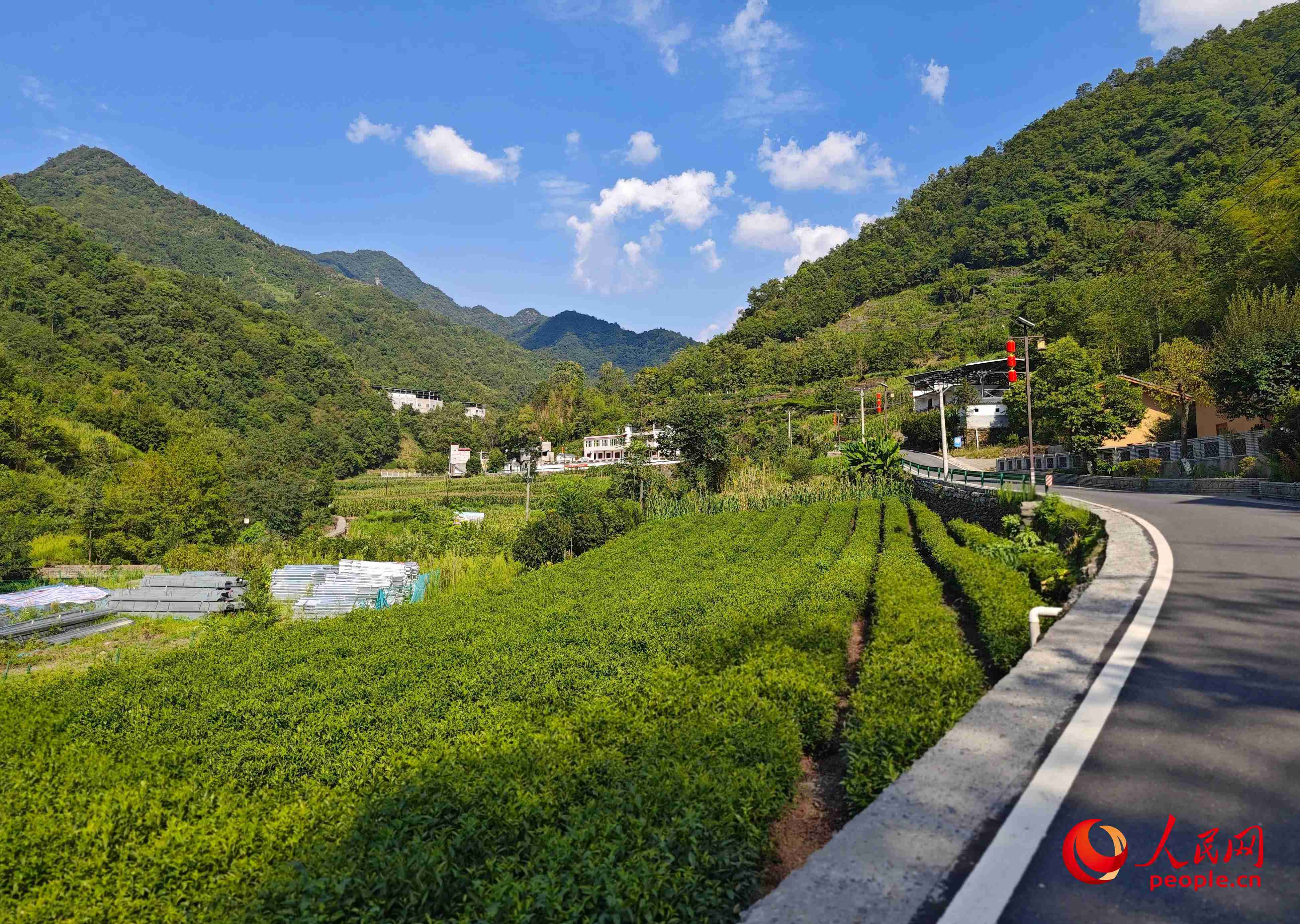 里端溝旁的鳳凰村。人民網(wǎng)記者 黃鈺攝
